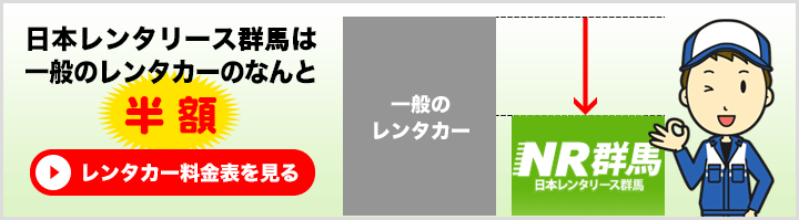 日本レンタリース群馬は一般のレンタカーのなんと半額！